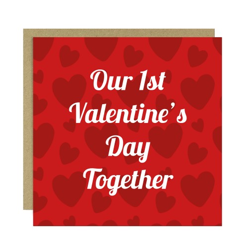 Our 1st Valentines Card For Her Him 14x14 Card With Envelope