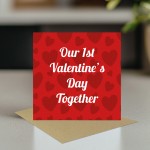 Our 1st Valentines Card For Her Him 14x14 Card With Envelope