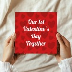 Our 1st Valentines Card For Her Him 14x14 Card With Envelope