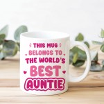 World's Best Auntie Mug Auntie Mug Gifts For Auntie Birthday