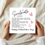 Soulmate Valentines Card Boyfriend Husband Valentine Card