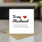 Personalised Husband Valentines Card First Valentines Day Card