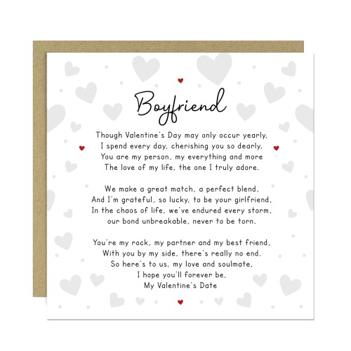 Valentines Card For Boyfriend, Boyfriend Valentines Card