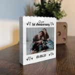 Personalised Photo Bricks Couple Photo Plaque 1st Anniversary