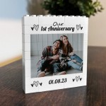 Personalised Photo Bricks Couple Photo Plaque 1st Anniversary