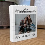 Personalised Photo Bricks Couple Photo Plaque 1st Anniversary