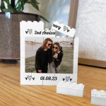 Personalised Photo Bricks Couple Plaque 2nd Anniversary Gift