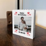 Personalised Photo Bricks Couple Photo Plaque Anniversary Gift