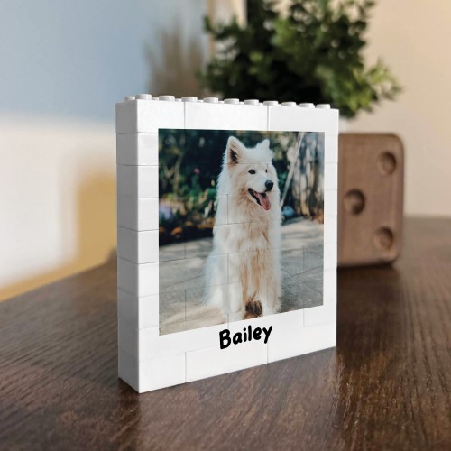 Personalised Pet Photo Frame Photo Bricks Gift For Pet Owner Dog