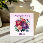 Happy Birthday Mum, Floral Mum Birthday Card, Card For Mum