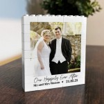 Personalised Our Happily Ever After Wedding Gift Photo Block