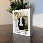 Personalised Our Happily Ever After Wedding Gift Photo Block