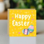 Yellow Easter Card, Bunny Easter Card, Card For Easter