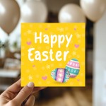 Yellow Easter Card, Bunny Easter Card, Card For Easter