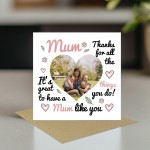 Thank You Card For Mum, Personalised Mum Card, Card For Mum