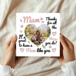 Thank You Card For Mum, Personalised Mum Card, Card For Mum