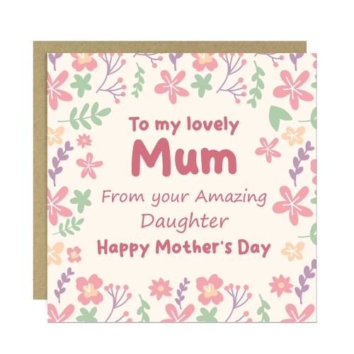 To My Lovely Mum From Your Amazing Daughter, Funny Card For Mum