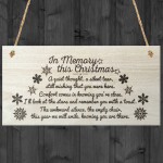 In Memory This Christmas Decoration Memorial Quote Plaque Gift