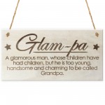 Glam-Pa Fabulous Grandpa Love Gift Wooden Hanging Plaque