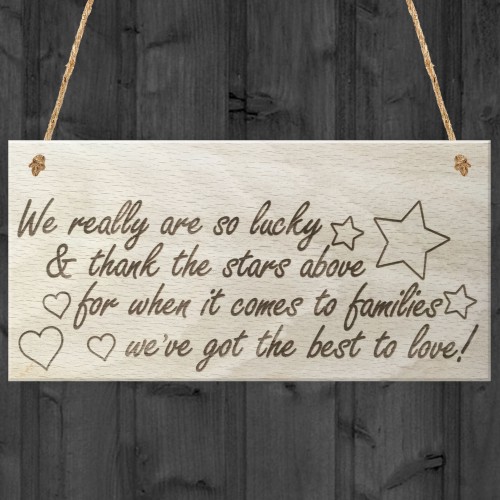 Families Best To Love Family Gift Wooden Hanging Plaque