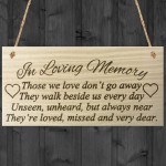 In Loving Memory Rememberance Memorial Wooden Hanging Plaque