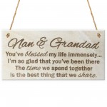 Nan Grandad Time Shared Thank You Wood Hanging Plaque Gift Sign