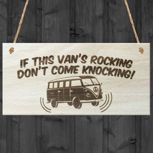 If Vans Rocking Dont Come Knocking Wooden Hanging Plaque Gift