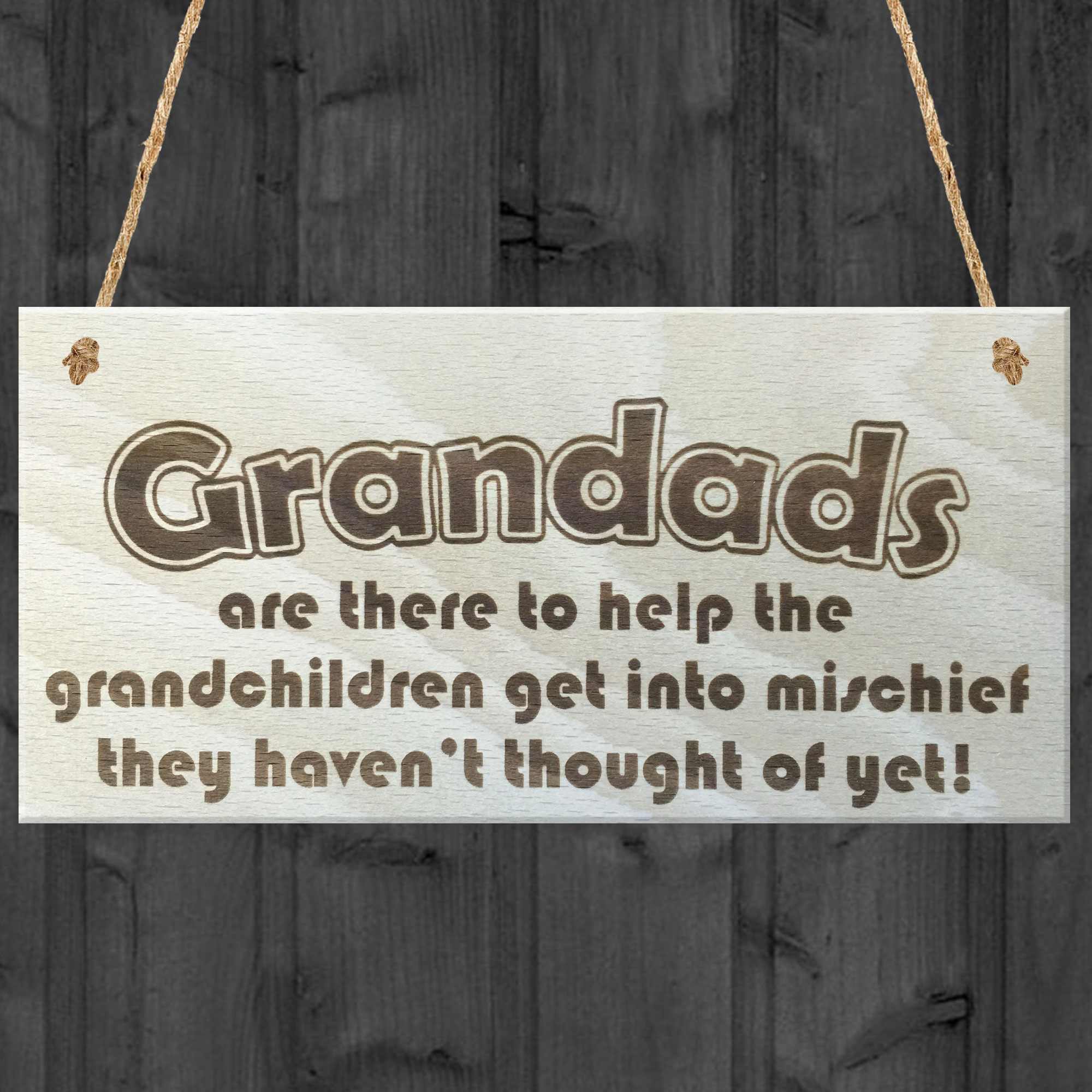 Grandads Funny Grandchildren Wooden Hanging Plaque Gift Sign