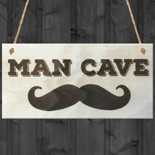 Man Cave Novelty Wooden Hanging Plaque Funny Sign Gift