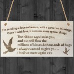 Sending A Dove To Heaven Wooden Hanging Plaque Memorial Sign