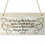 Love You Longer Wooden Hanging Plaque Anniversary Gift Sign