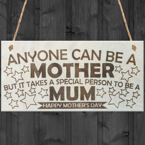 Special Person To Be A Mum Wooden Plaque Sign Mothers Day Gift