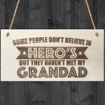 Grandad Is A Hero Wooden Hanging Plaque Love Grandad Gift Sign