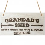 Grandads Shed Wooden Hanging Plaque Garage Tool Shed Gift Sign