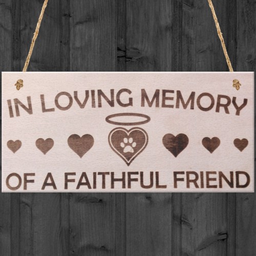 In Loving Memory Pet Memorial Plaque Wooden Hanging Sign