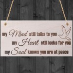 My Mind Heart Soul Wooden Hanging Plaque Memorial Love Sign