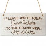 Good Wishes New Mr & Mrs Wooden Hanging Plaque Wedding Sign