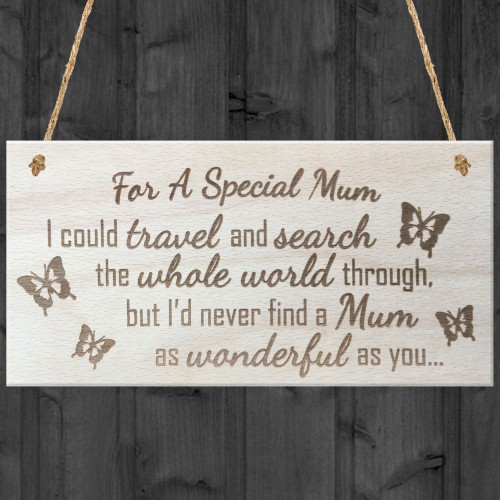 For A Special Mum Wooden Hanging Plaque Mothers Gift 