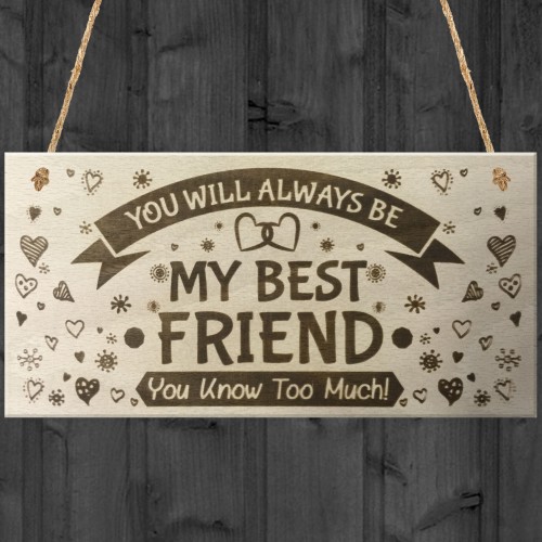 You Will Always Be My Best Friend Wooden Hanging Plaque