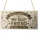 You Will Always Be My Best Friend Wooden Hanging Plaque