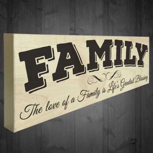 Family Lifes Greatest Blessing Wooden Freestanding Plaque