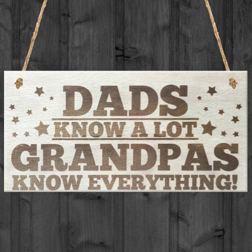 Grandpas Know Everythings Novelty Wooden Hanging Plaque