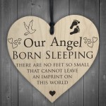 Our Angel Born Sleeping Wooden Hanging Heart Memorial Sign