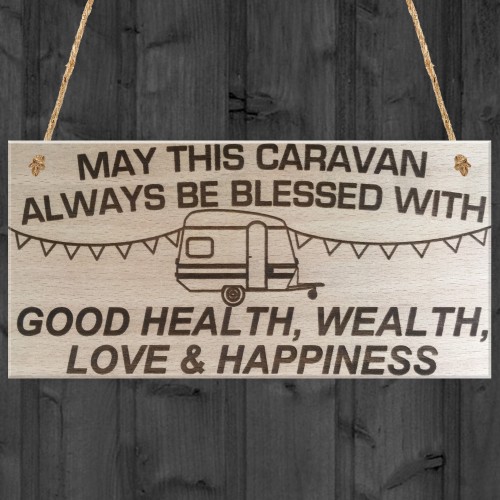 May This Caravan Be Blessed Wooden Hanging Plaque