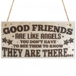Good Friends Are Like Angels Wooden Hanging Plaque