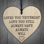 Love You Always Wooden Hanging Heart Plaque Love Sign