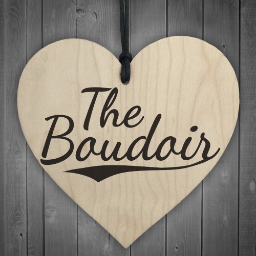 The Boudoir Wooden Hanging Heart Bedroom Door Plaque