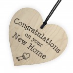 Congratulations On Your New Home Wooden Hanging Heart Plaque