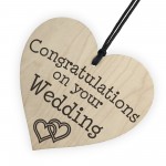 Congratulations On Your Wedding Wooden Hanging Heart Plaque