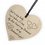 Best Friend Is My Bridesmaid Wooden Hanging Heart Wedding Plaque